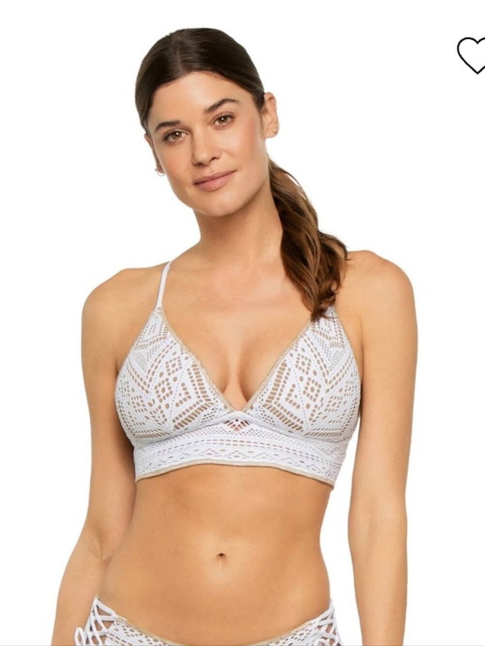 NWT Becca By Rebecca Virtue Banded Bikini Top -D Cup